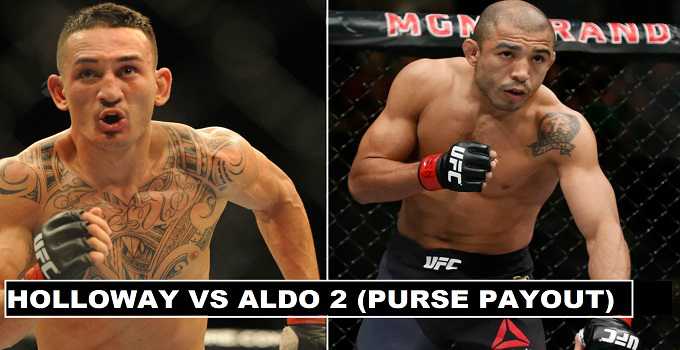 Max Holloway vs José Aldo Rematch Purse 2017